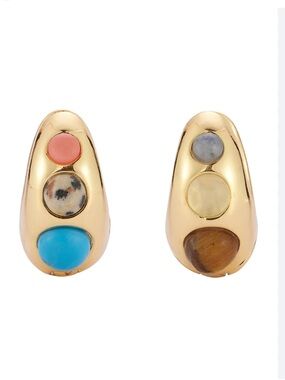 Mignonne Gavigan Teardrop Semi-Precious Stone Hoop Earrings